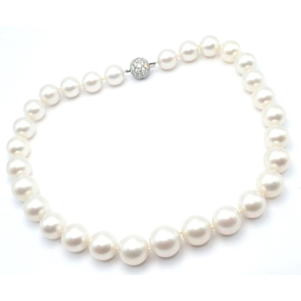 Authentic! Tiffany & Co Platinum Diamond South Sea Large Pearl Necklace Paper - Picture 6 of 15
